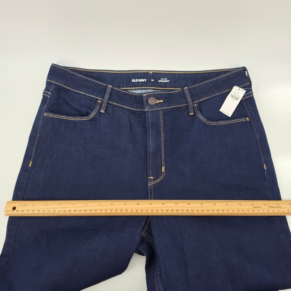 Old Navy High-Rise Straight Jeans Dark Wash Denim Women's Size 14 NWT - Picture 9 of 13